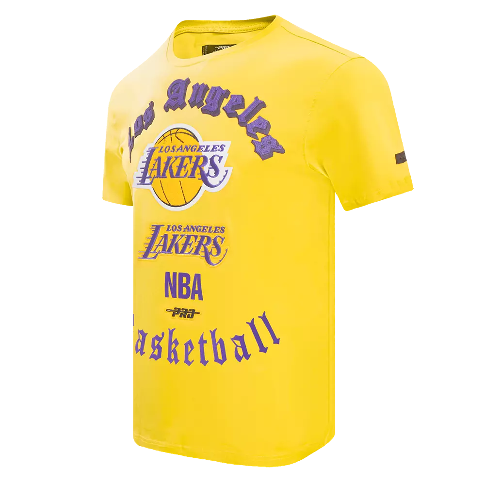 Pro Standard Men's NBA Los Angeles Lakers Old English Tee - Yellow - YELLOW