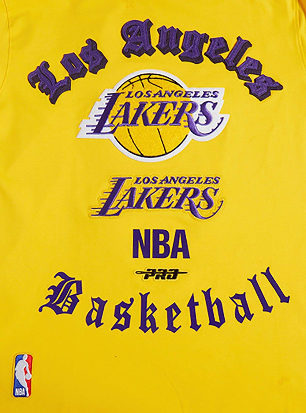 Pro Standard Men's NBA Los Angeles Lakers Old English Tee -Yellow - YELLOW Thumbnail View 5