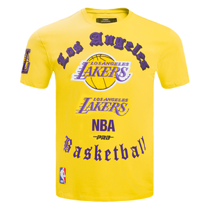 Pro Standard Men's NBA Los Angeles Lakers Old English Tee -Yellow