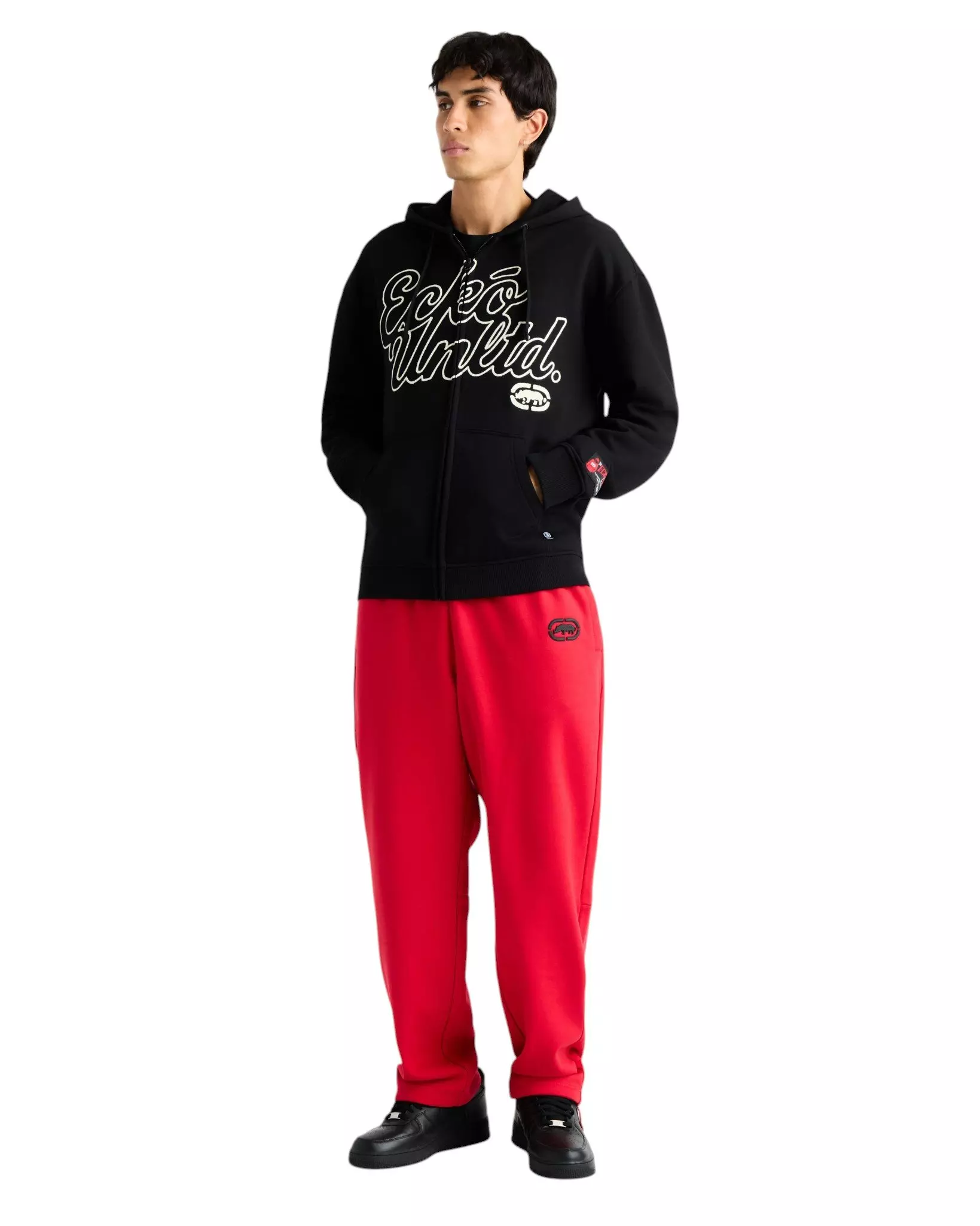 ecko unltd. Men's Linked Up Zip Jacket - Black - BLACK