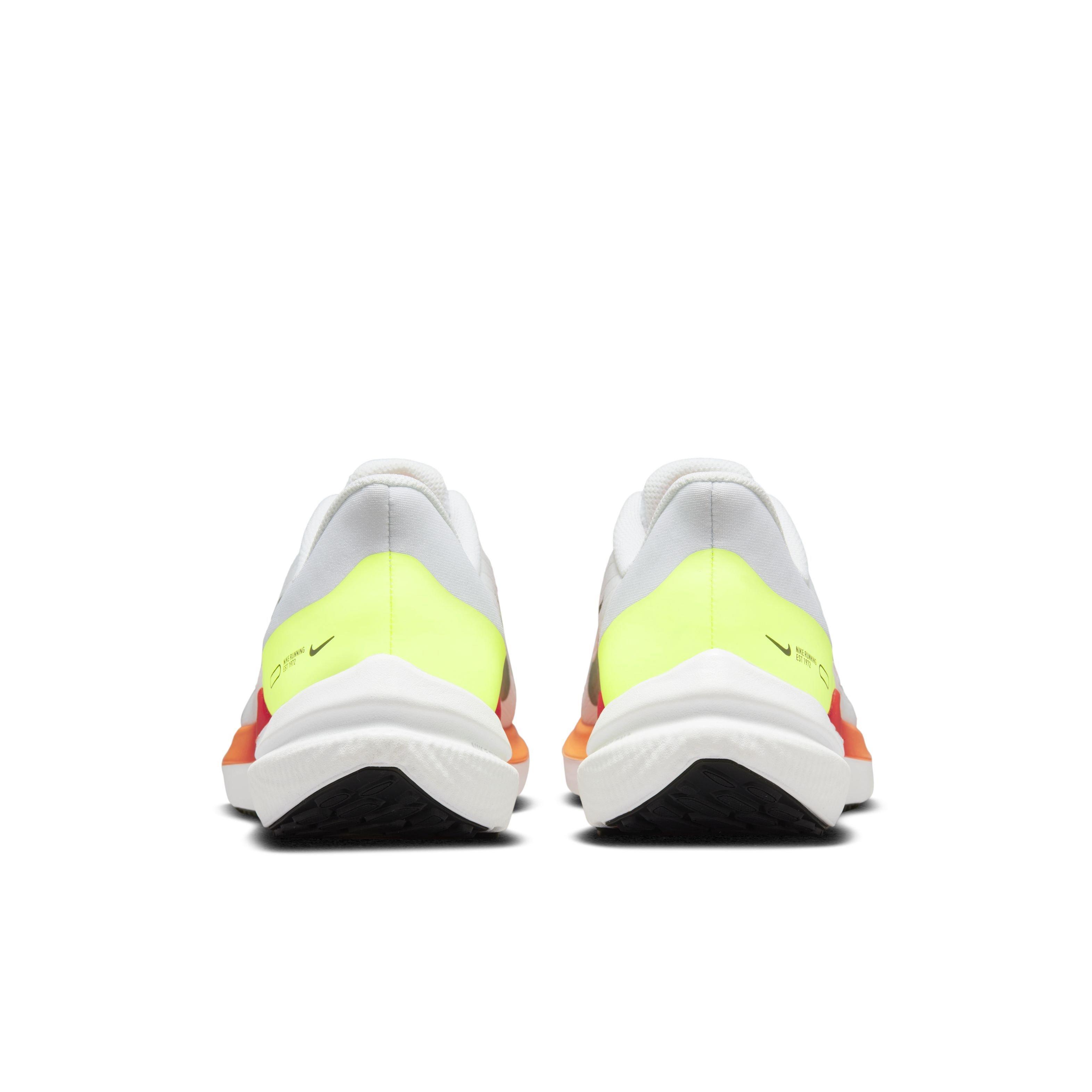 Nike Winflo 9 "White/Black/Total Orange/Bright Crimson" Men's Running Shoe - WHITE Thumbnail View 5