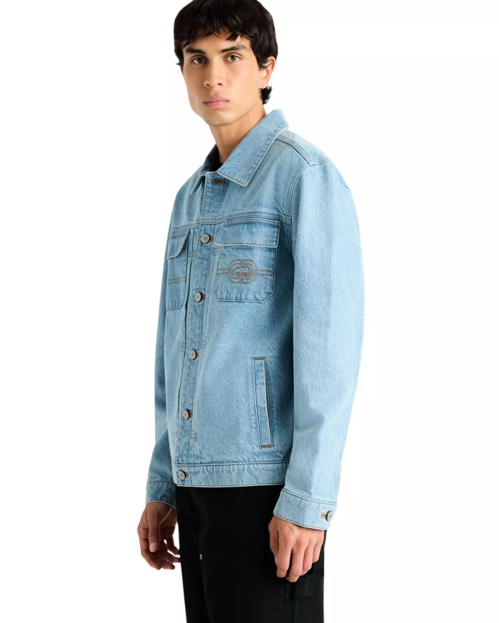 ecko unltd. Men's Lakewood Lt Blue Wash Denim Jacket - LT BLUE