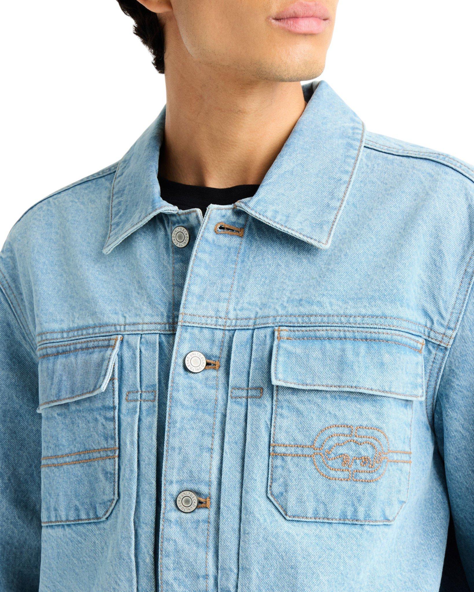 ecko unltd. Men's Lakewood Lt Blue Wash Denim Jacket - LT BLUE