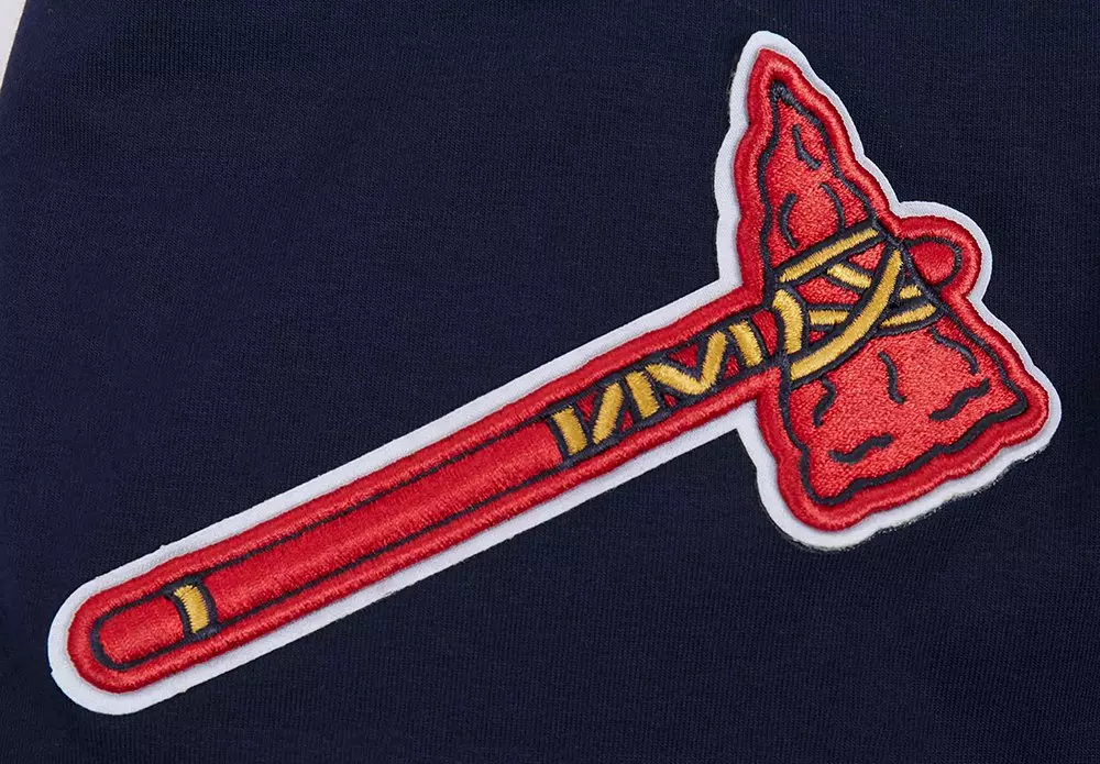 Pro Standard Men's MLB Atlanta Braves Old English Tee - Navy - NAVY