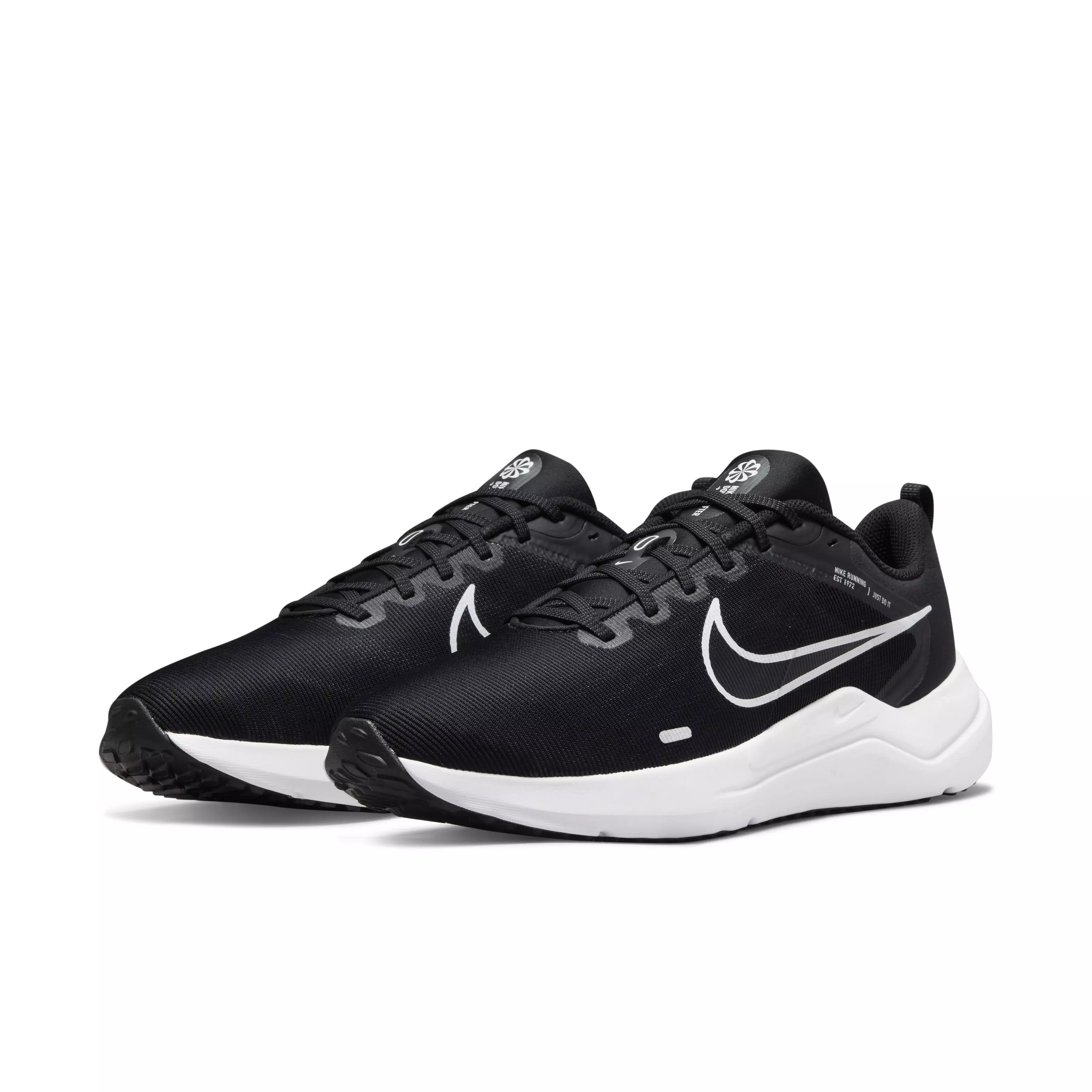 Nike Downshifter 12 "Black/White/Dark Smoke Grey/Pure Platinum" Men's Running Shoe - BLACK/WHITE/DK GREY/PLATINUM