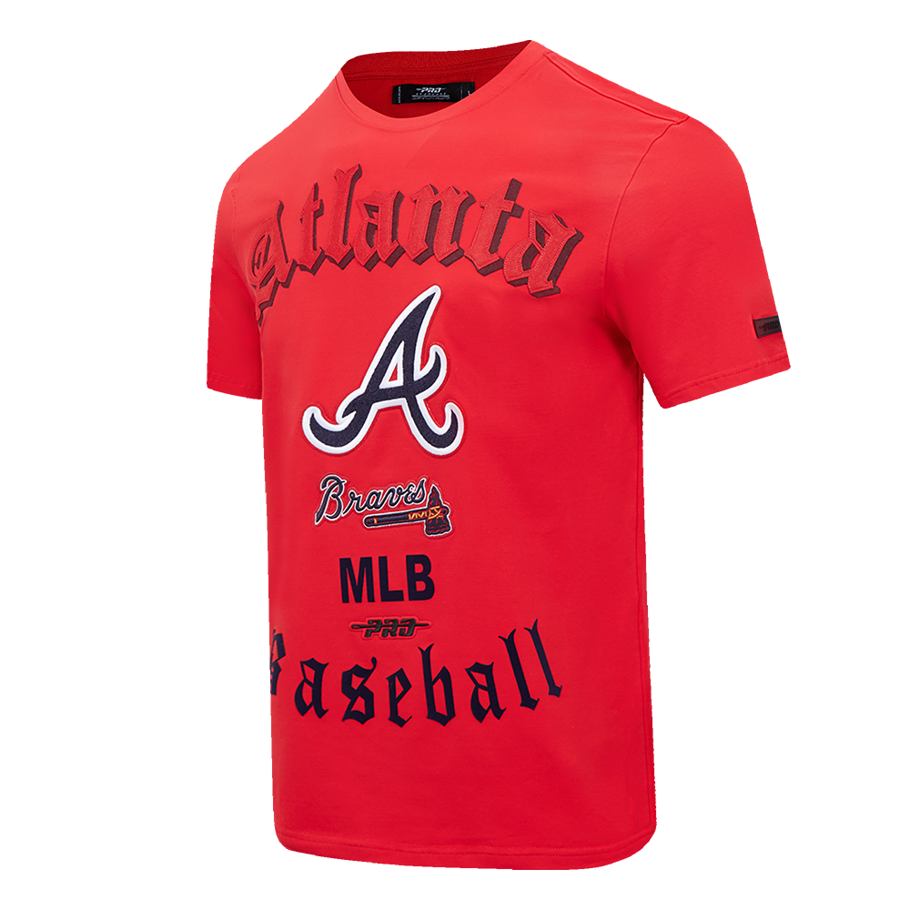 Pro Standard Men's MLB Atlanta Braves Old English Tee - Red - RED Thumbnail View 3