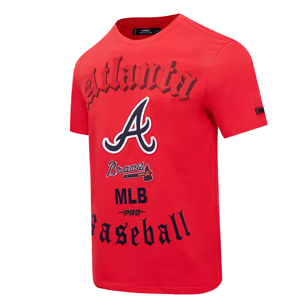 Pro Standard Men's MLB Atlanta Braves Old English Tee -Red - RED