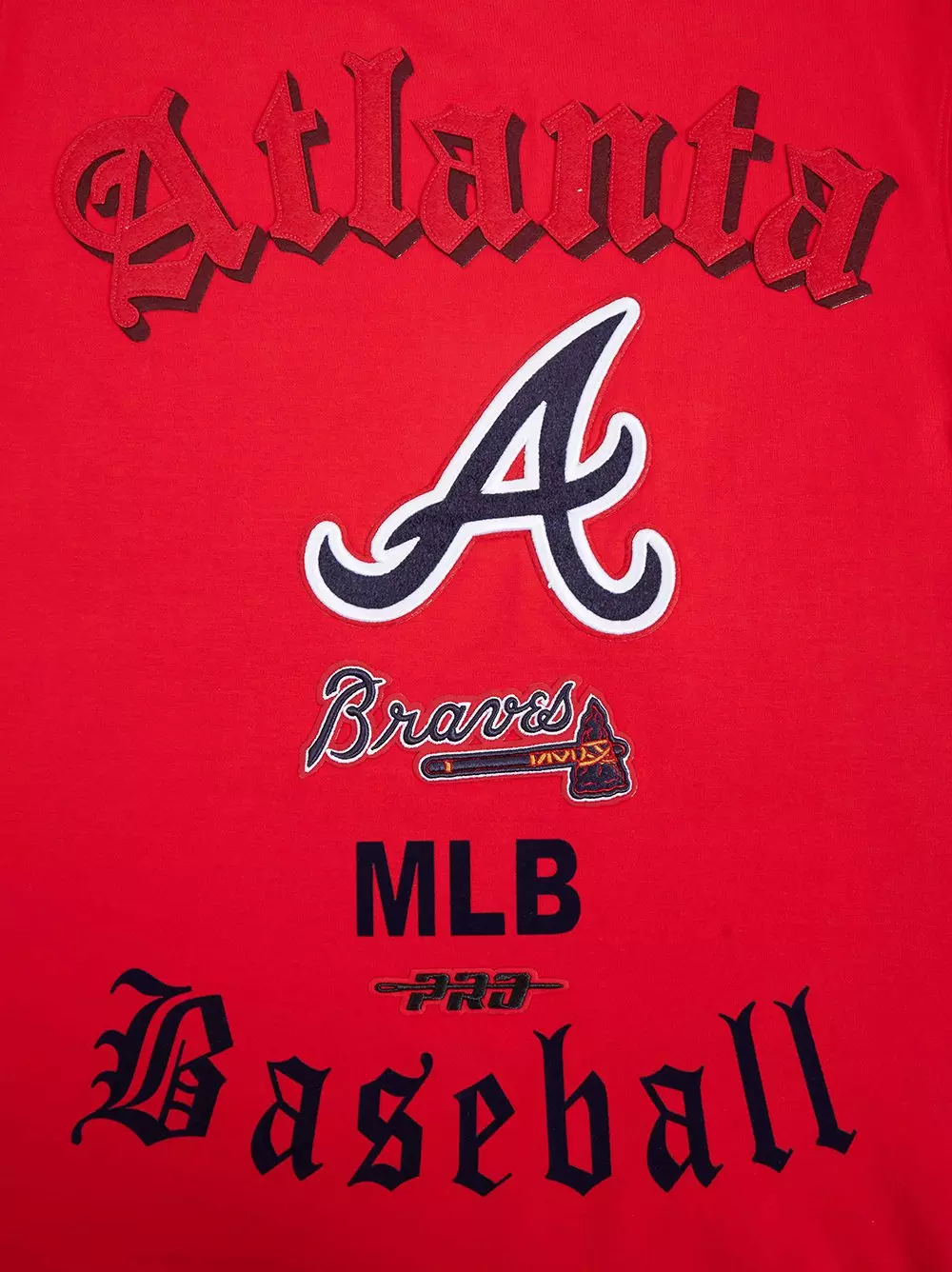 Pro Standard Men's MLB Atlanta Braves Old English Tee - Red - RED