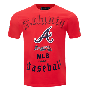 Pro Standard Men's MLB Atlanta Braves Old English Tee -Red