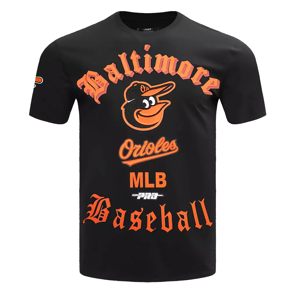 Pro Standard Men's MLB Baltimore Orioles Old English Tee -Black - BLACK