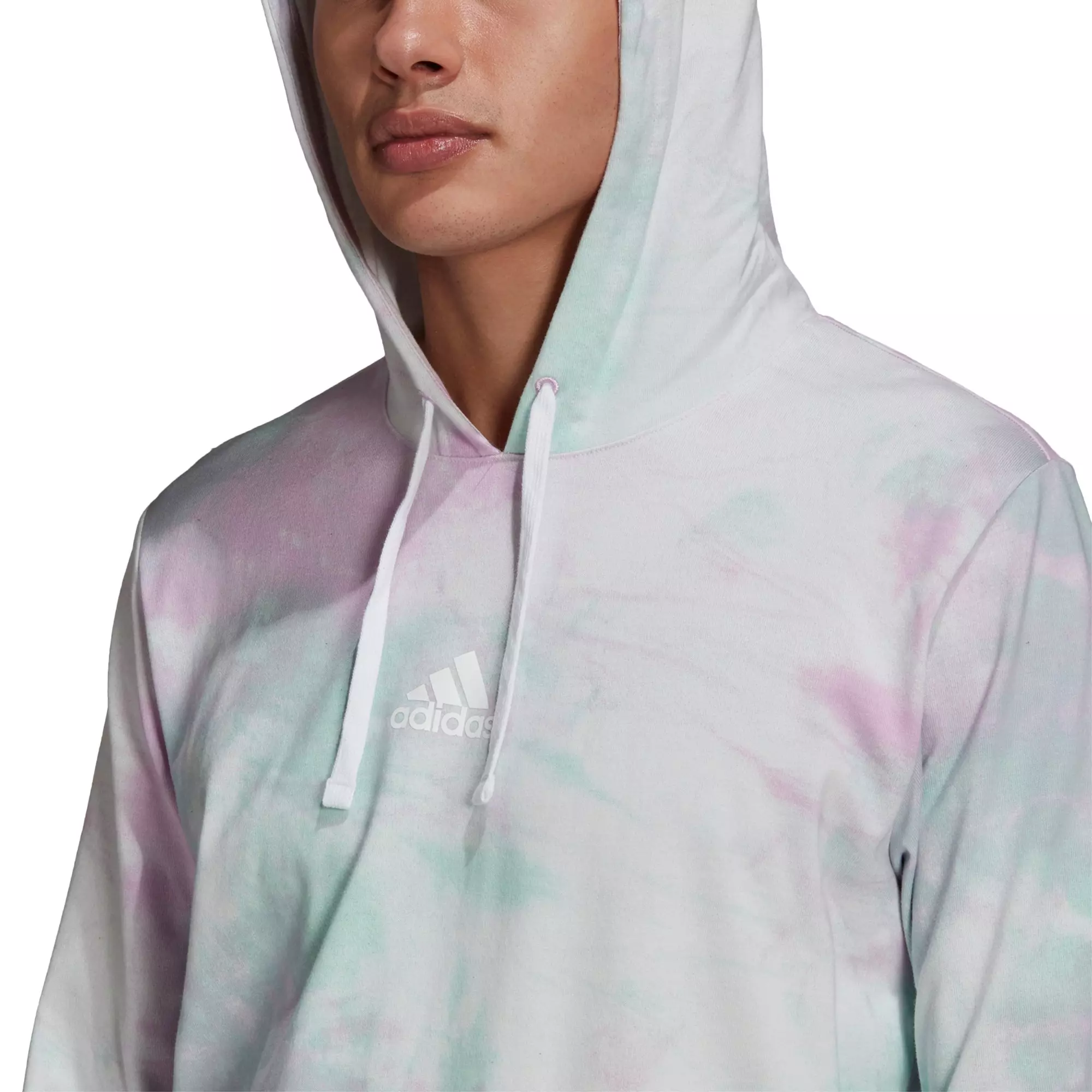 adidas Men's Green/Purple Essentials Tie-Dyed Inspirational Hoodie - GREEN/PURPLE