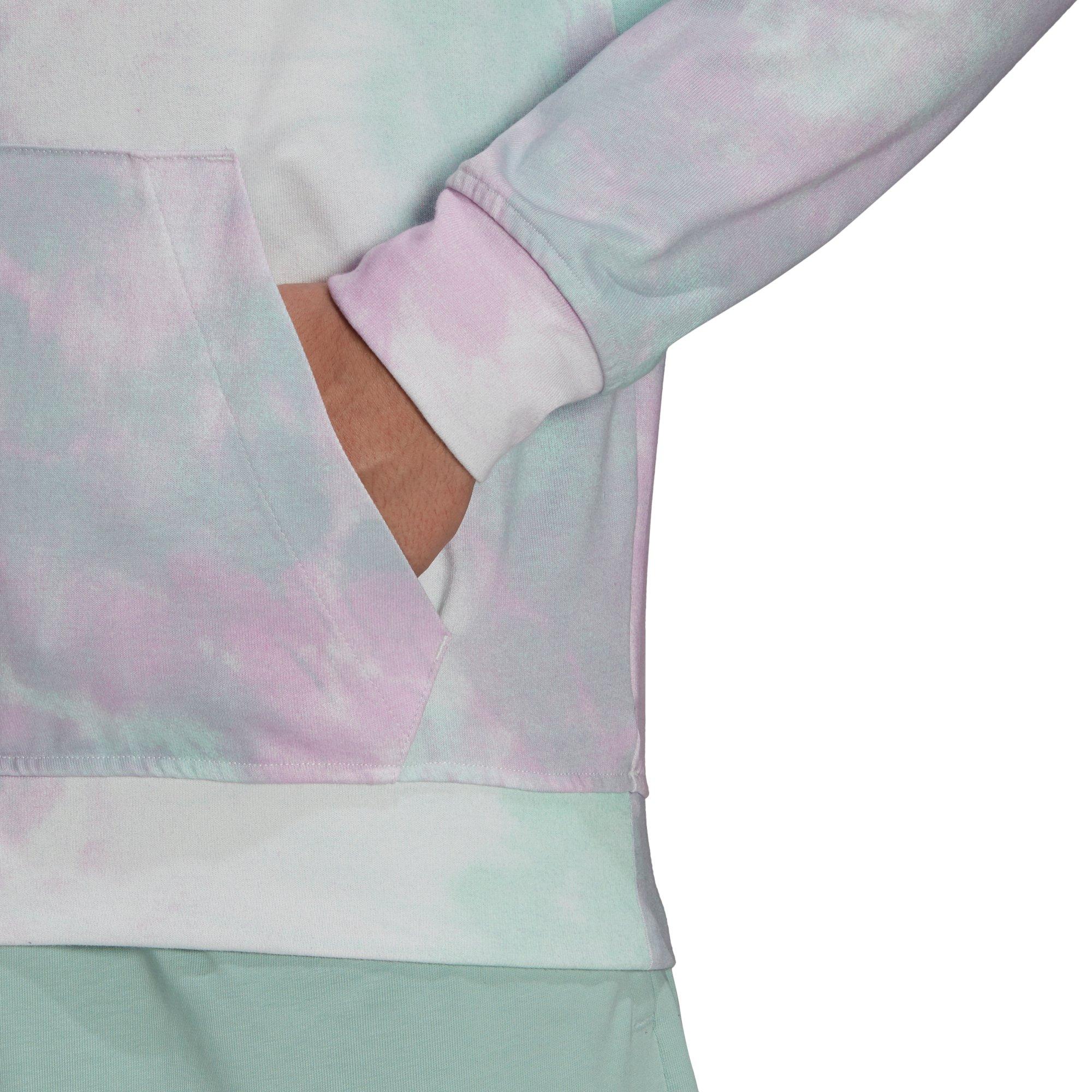 adidas Men's Green/Purple Essentials Tie-Dyed Inspirational Hoodie - GREEN/PURPLE Thumbnail View 5