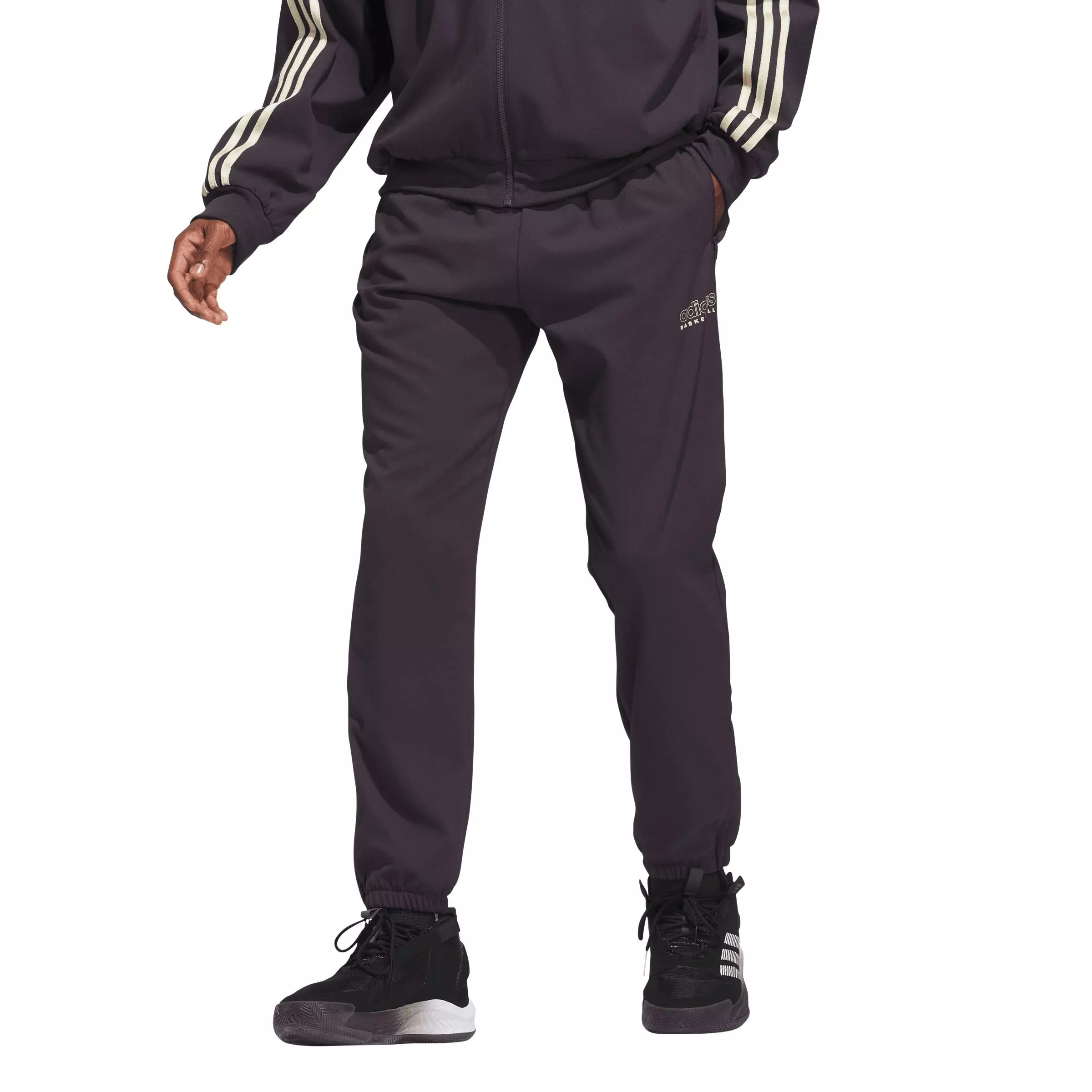 adidas Men's Basketball Select Tracksuit Bottoms - Black - BLACK