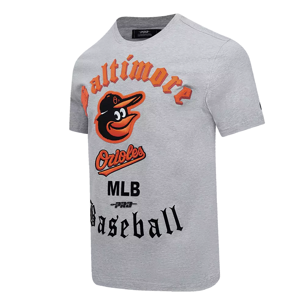 Pro Standard Men's MLB Baltimore Orioles Old English Tee -Grey - GREY