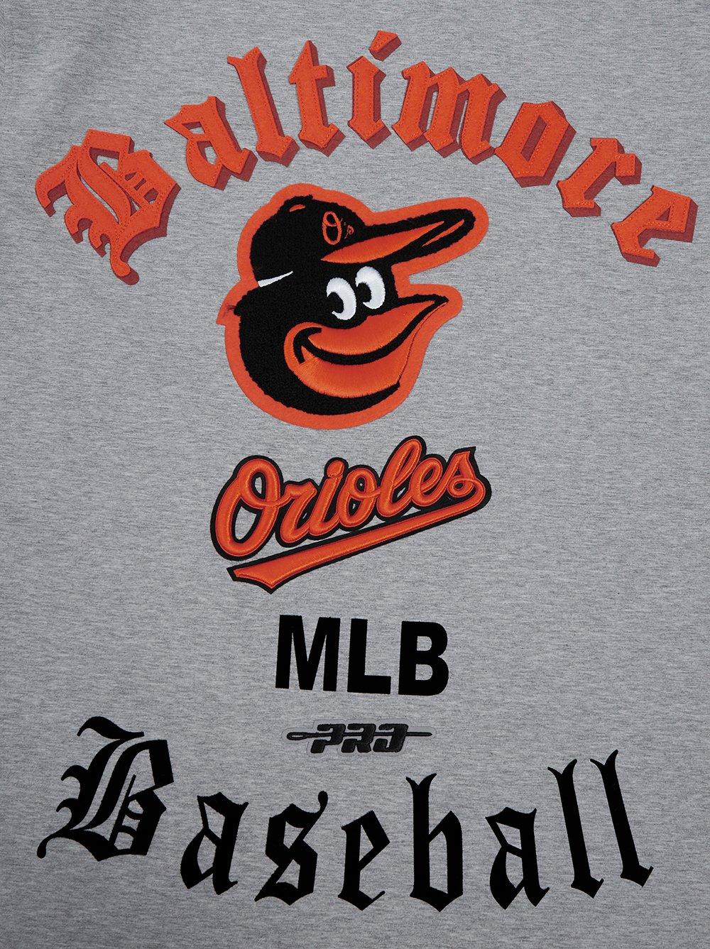 Pro Standard Men's MLB Baltimore Orioles Old English Tee -Grey - GREY Thumbnail View 5