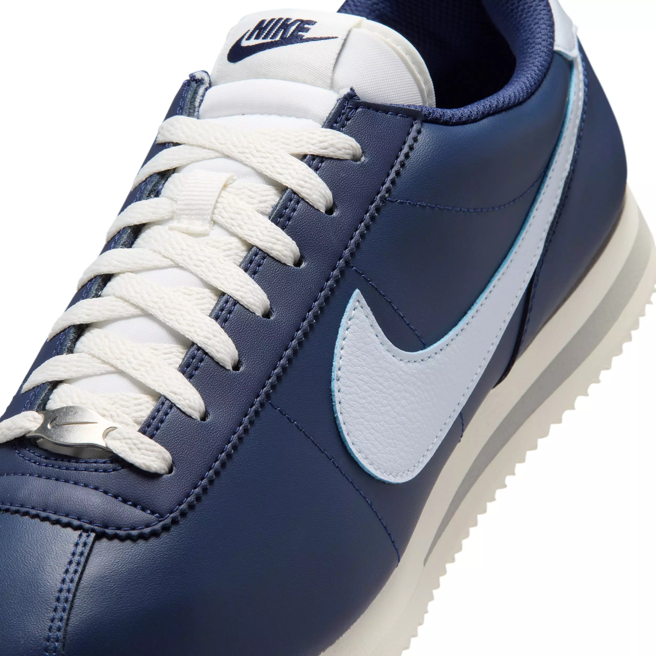Nike Cortez Leather "Midnight Navy/Sail/Light Smoke Grey/Football Grey" Men's Shoe - NAVY/SAIL/LT GREY/GREY