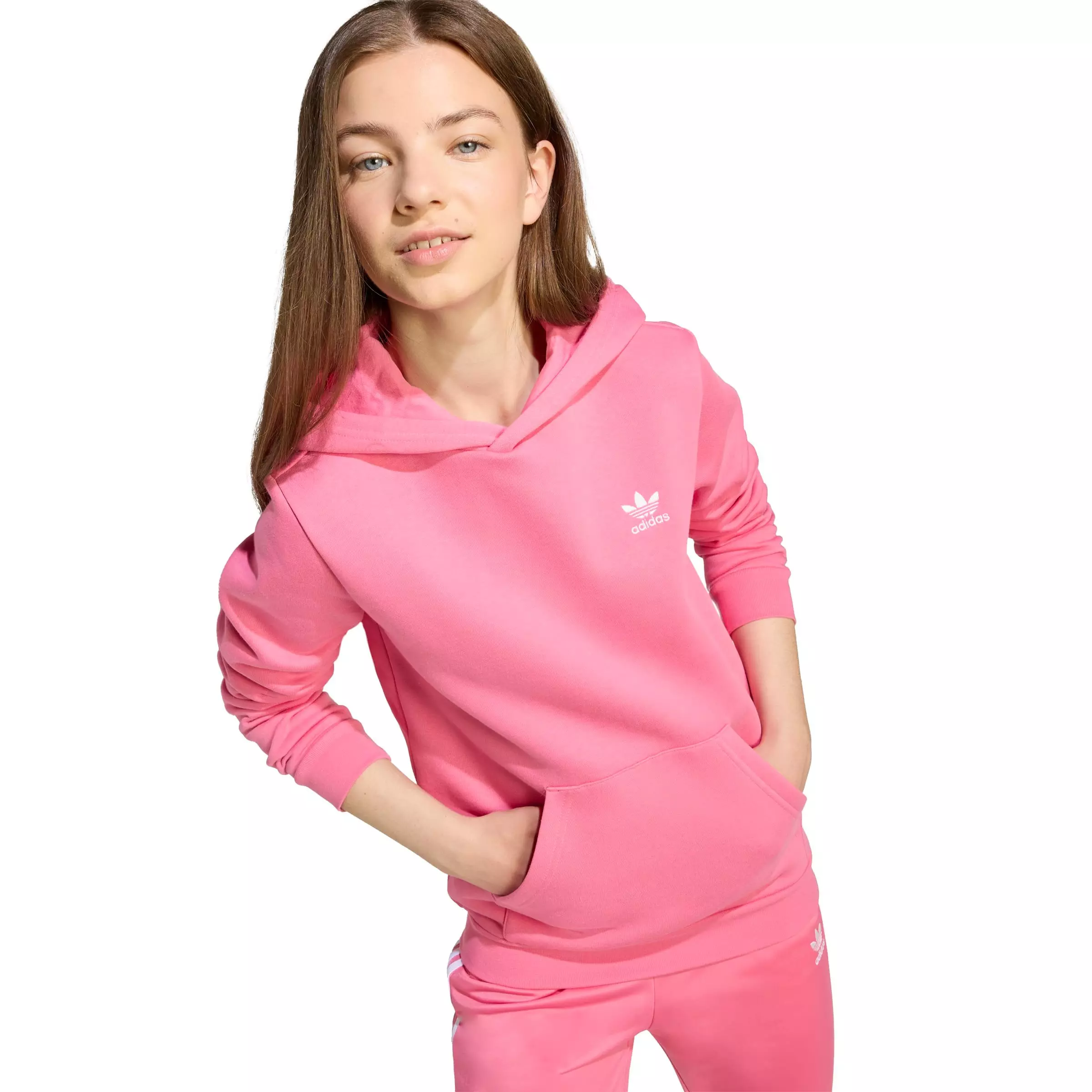 adidas Originals Big Kids' Essentials Hoodie -Pink - PINK