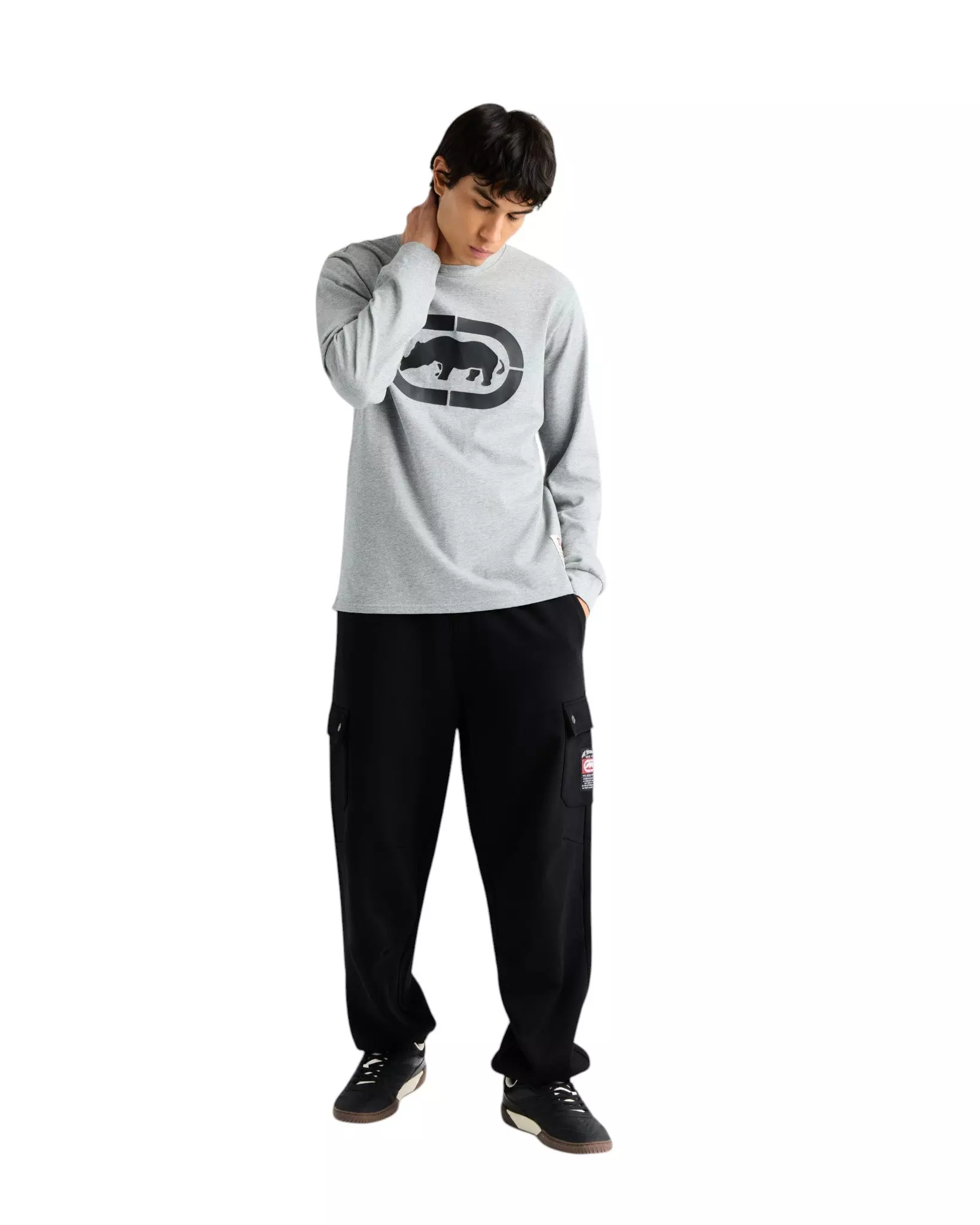 ecko unltd. Men's Classic Rhino Long Sleeve Tee - Grey - GREY