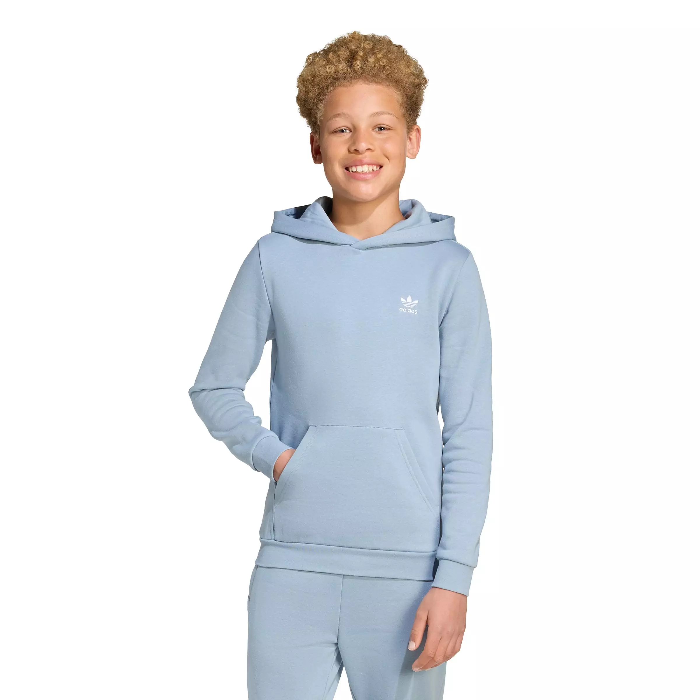 adidas Originals Big Kids' Essentials Hoodie -Tactile Blue - TACTILE BLUE