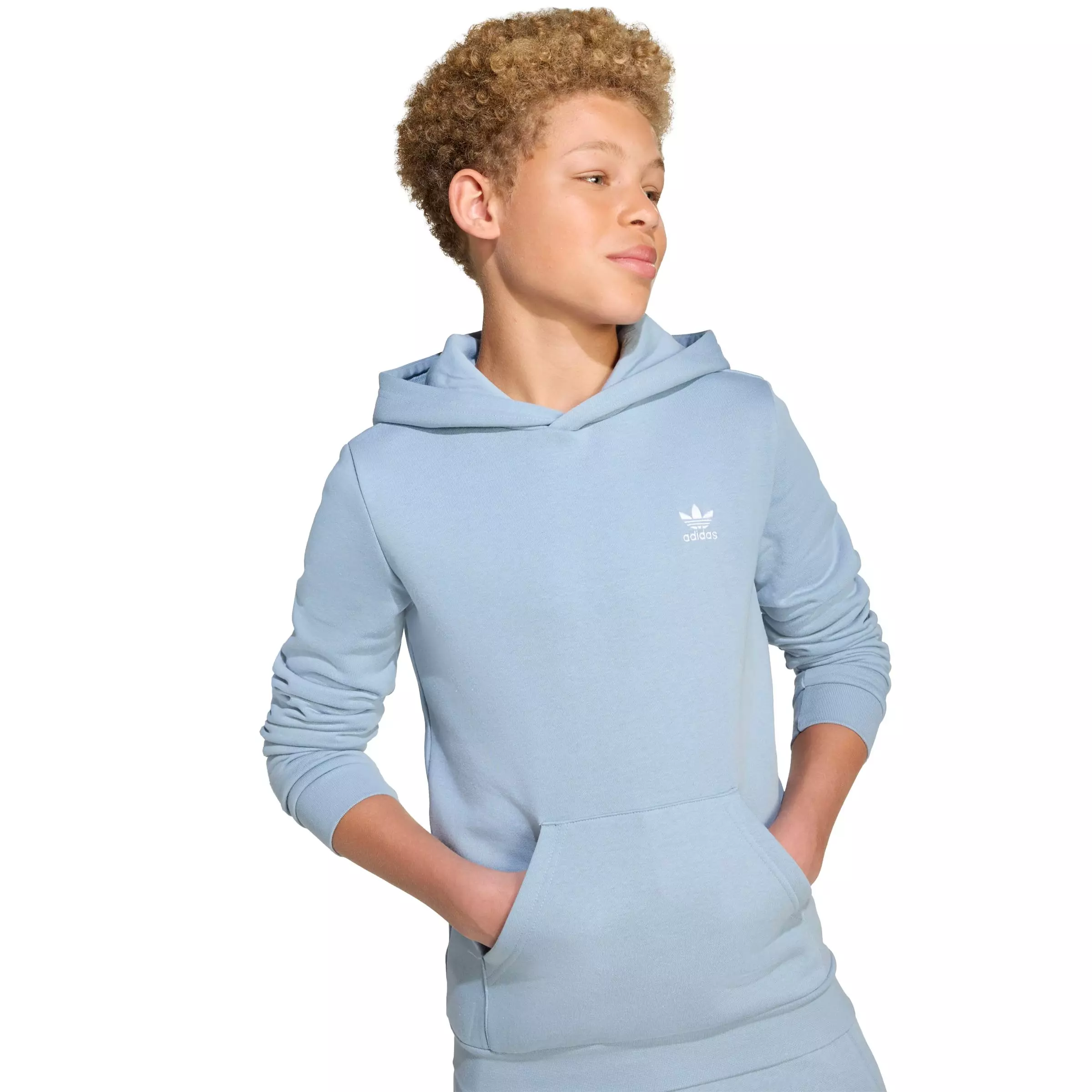 adidas Originals Big Kids' Essentials Hoodie -Tactile Blue - TACTILE BLUE