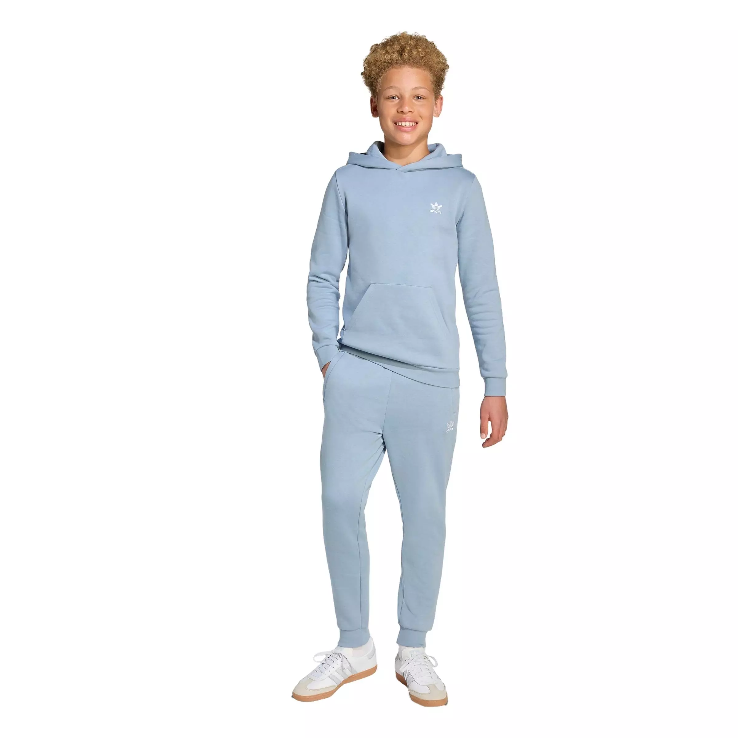 adidas Originals Big Kids' Essentials Hoodie -Tactile Blue - TACTILE BLUE