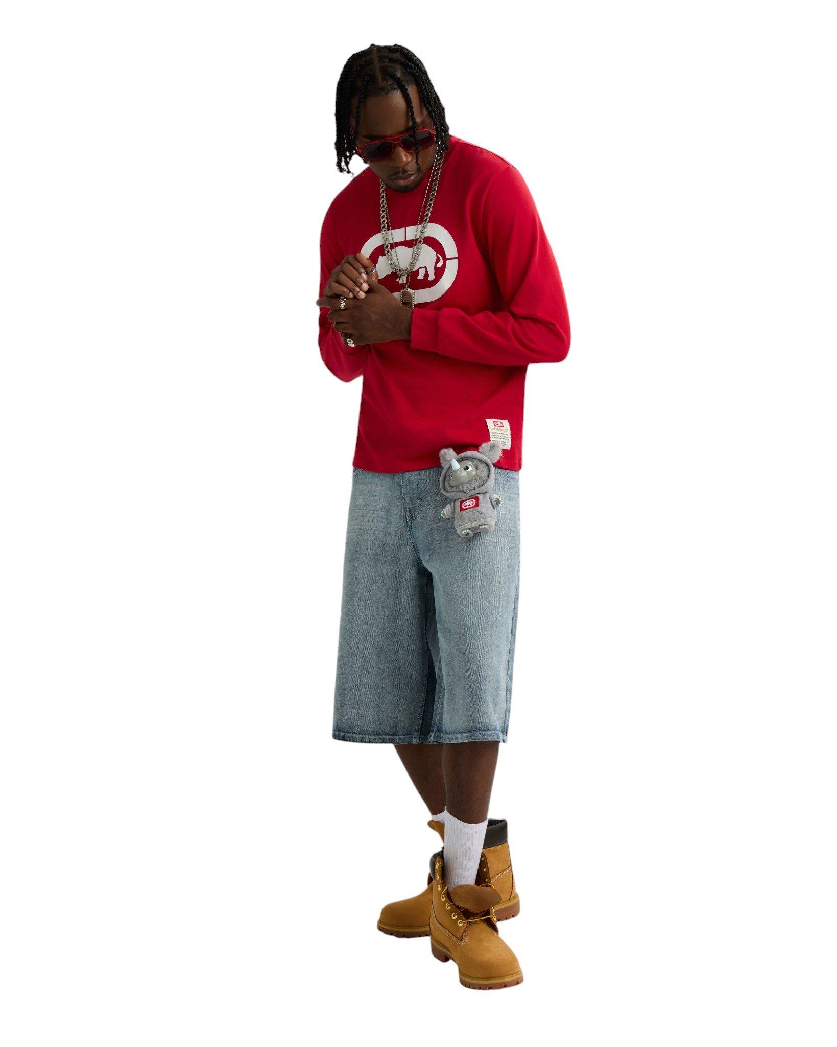 ecko unltd. Men's Classic Rhino Long Sleeve Tee - Red - RED