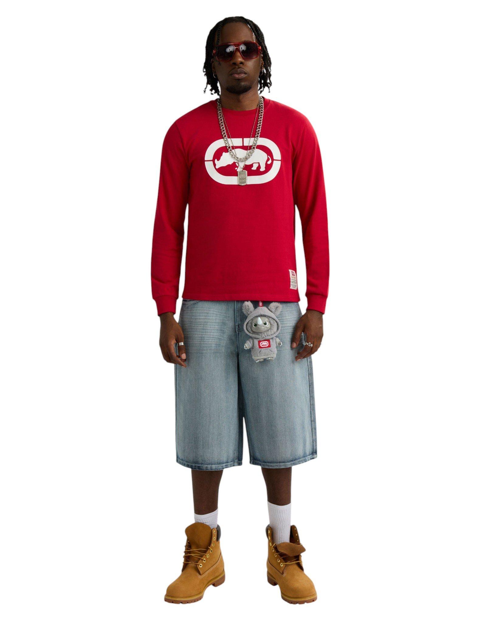 ecko unltd. Men's Classic Rhino Long Sleeve Tee - Red - RED