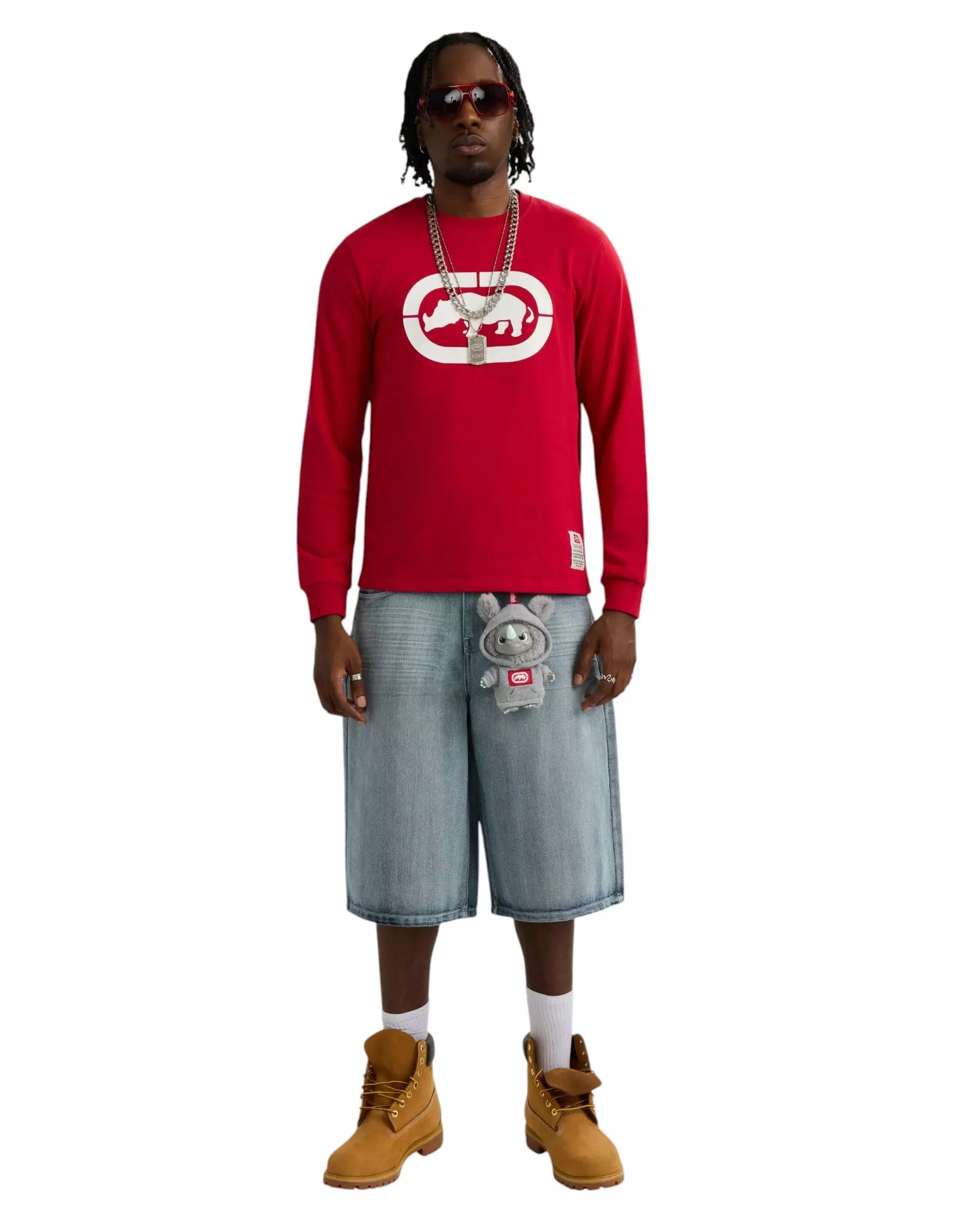 ecko unltd. Men's Classic Rhino Long Sleeve Tee - Red - RED