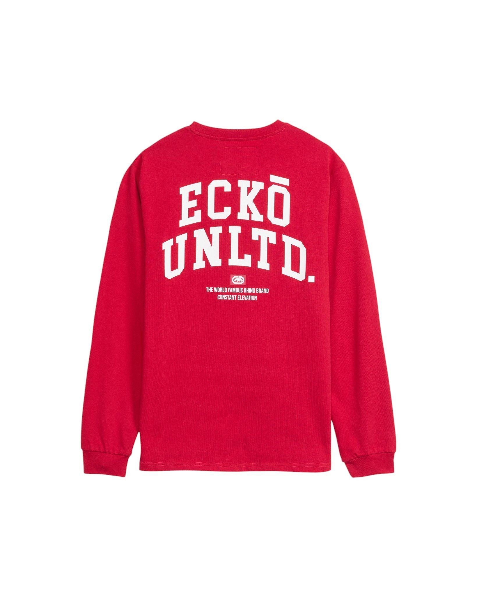 ecko unltd. Men's Classic Rhino Long Sleeve Tee - Red - RED