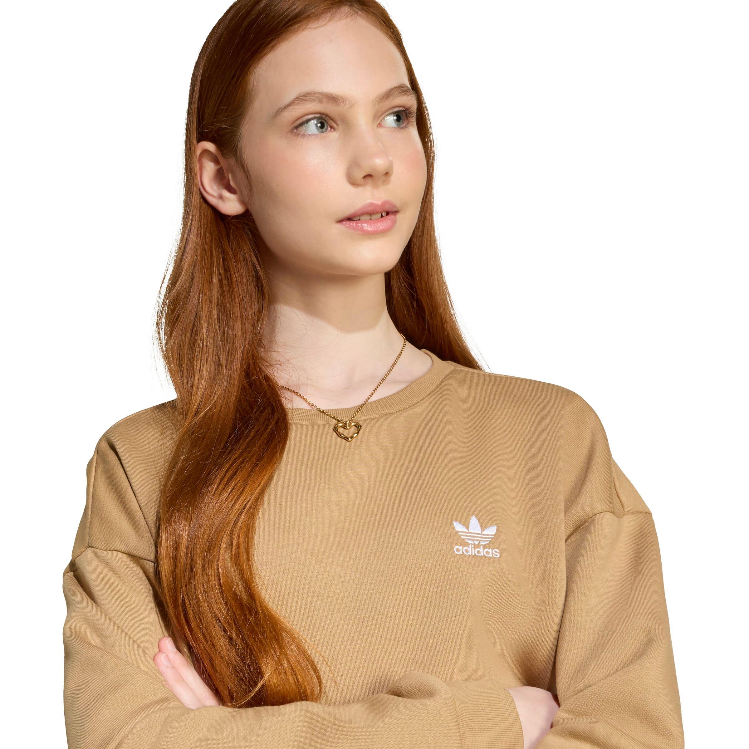 adidas Originals Essential Boyfriend Crew Big Girls' Beige Sweatshirt