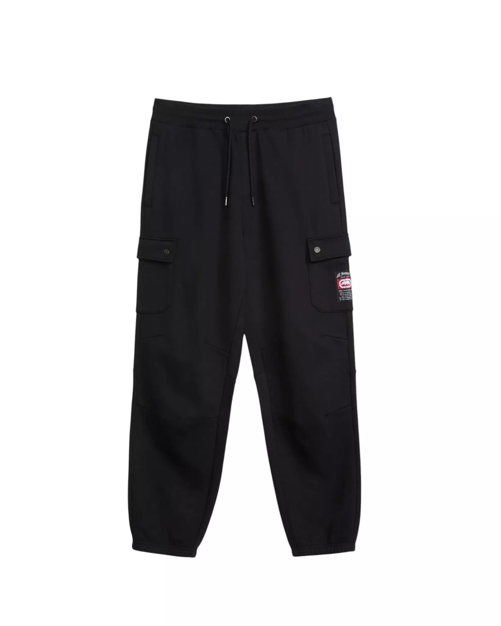 ecko unltd. Men's Cargo Pocket Fleece Baggy Pant - Black - BLACK