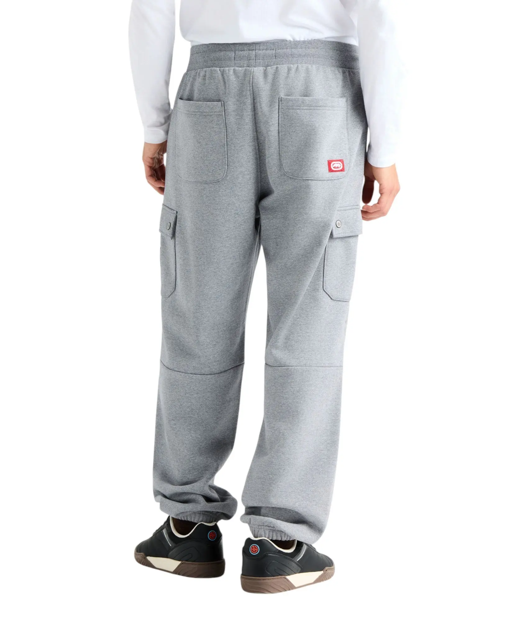 ecko unltd. Men's Cargo Pocket Fleece Baggy Pant - Grey - GREY