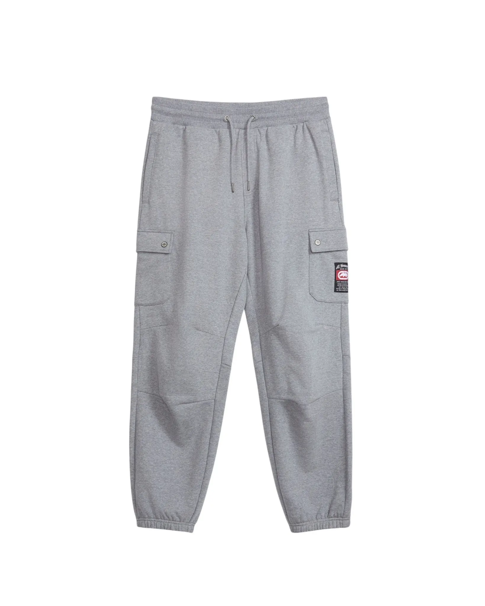 ecko unltd. Men's Cargo Pocket Fleece Baggy Pant - Grey - GREY