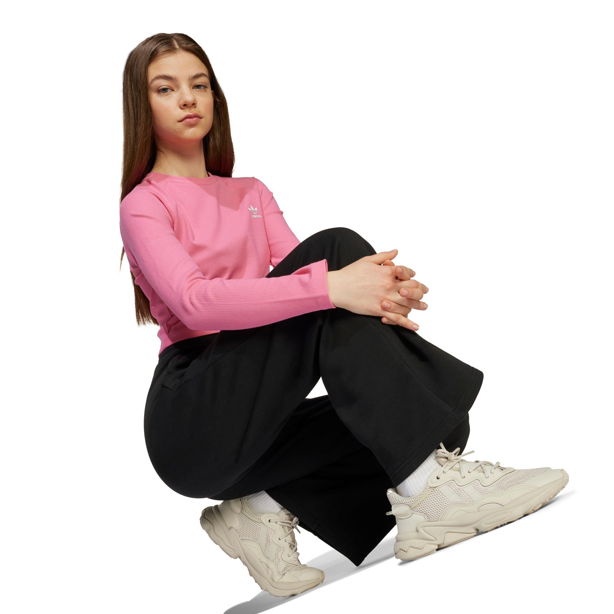 adidas Originals Essential Wide Leg Big Girls' Black Pants