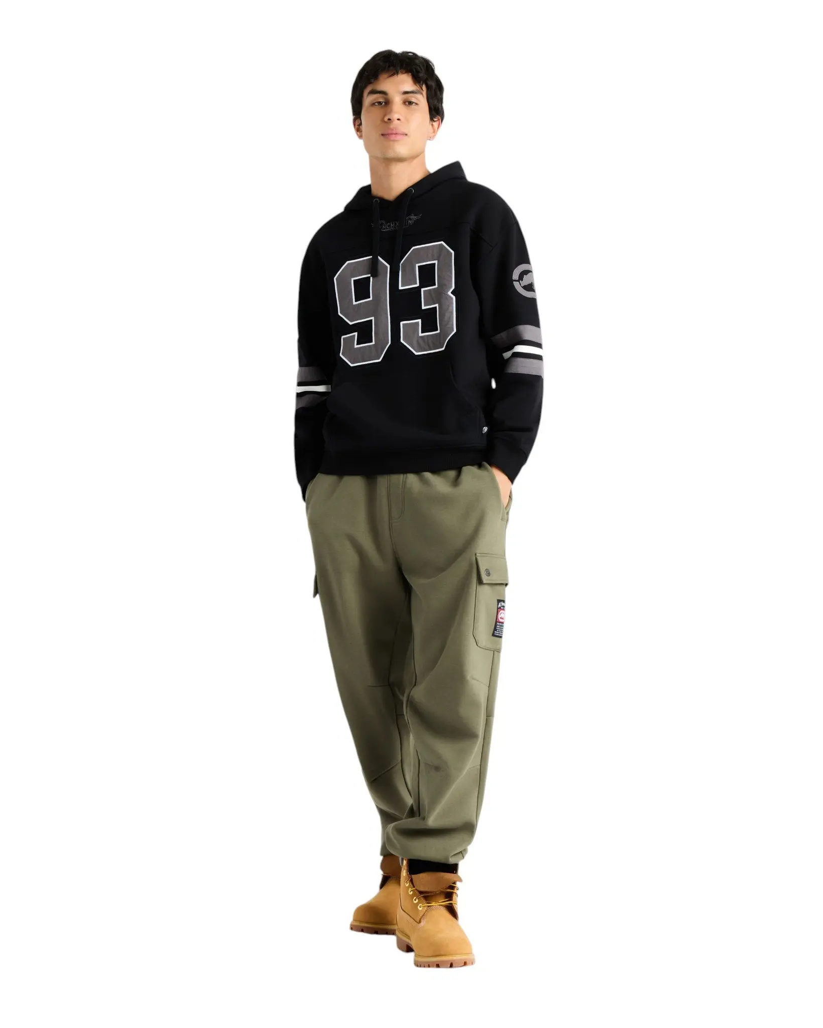ecko unltd. Men's Cargo Pocket Fleece Baggy Pant - Olive - OLIVE