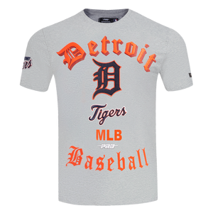 Pro Standard Men's MLB Detroit Tigers Old English Tee -Grey