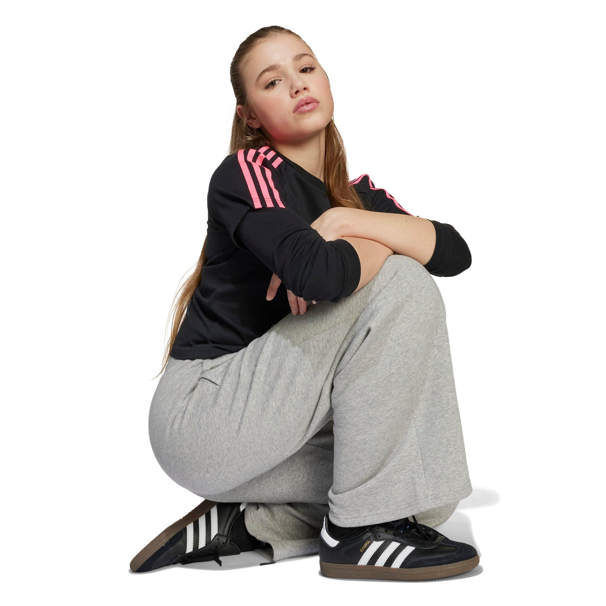 adidas Originals Essential Wide Leg Big Girls' Grey Pants