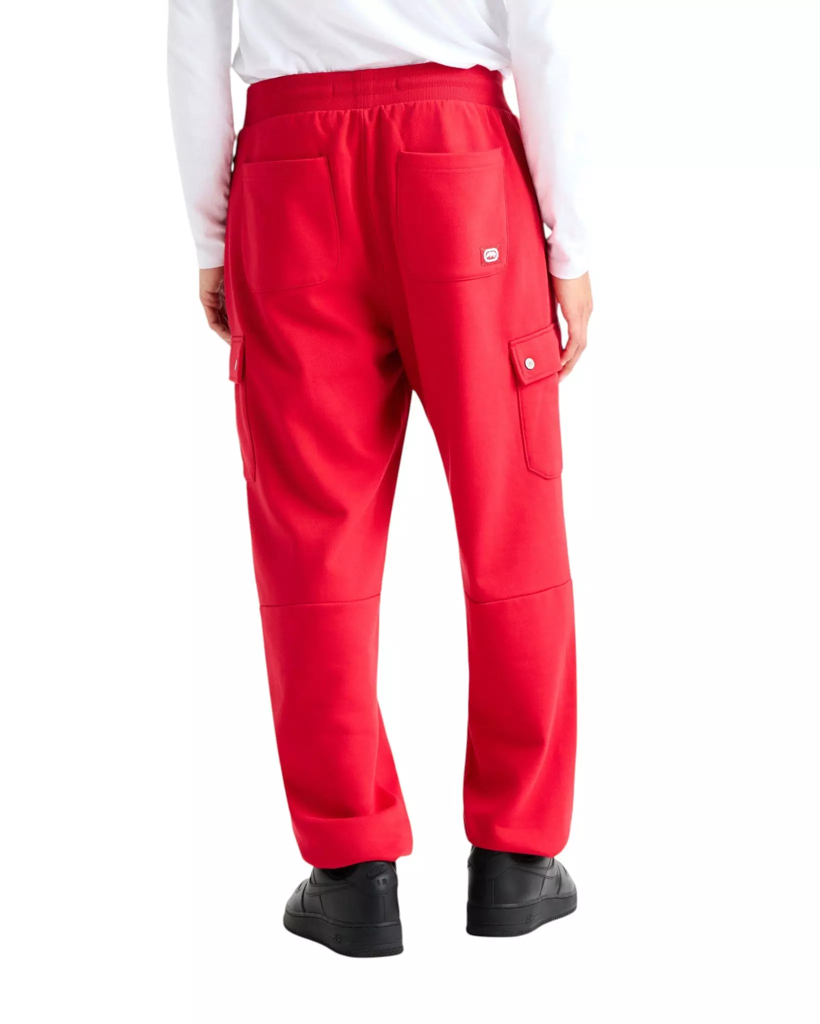 ecko unltd. Men's Cargo Pocket Fleece Baggy Pant - Red - RED
