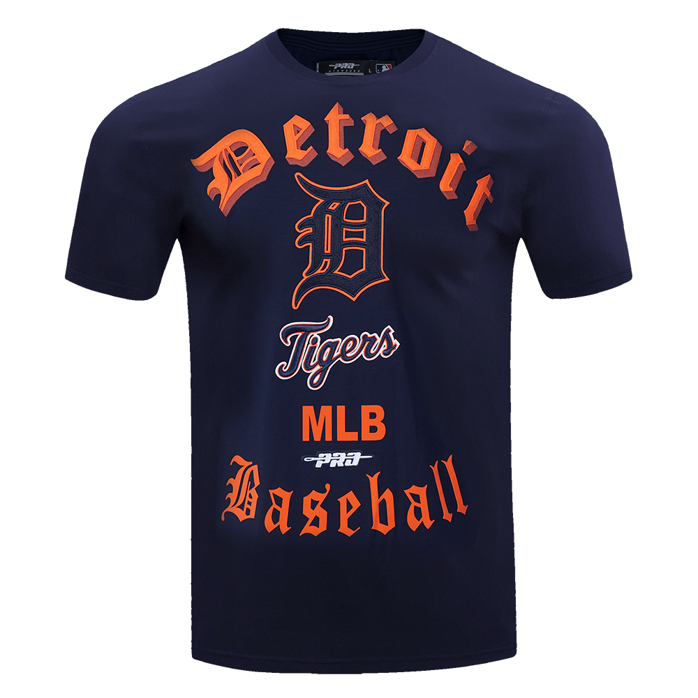 Pro Standard Men's MLB Detroit Tigers Old English Tee -Navy - NAVY Thumbnail View 1
