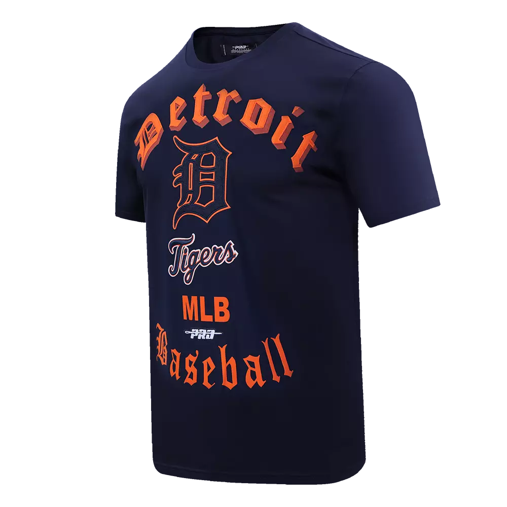 Pro Standard Men's MLB Detroit Tigers Old English Tee - Navy - NAVY
