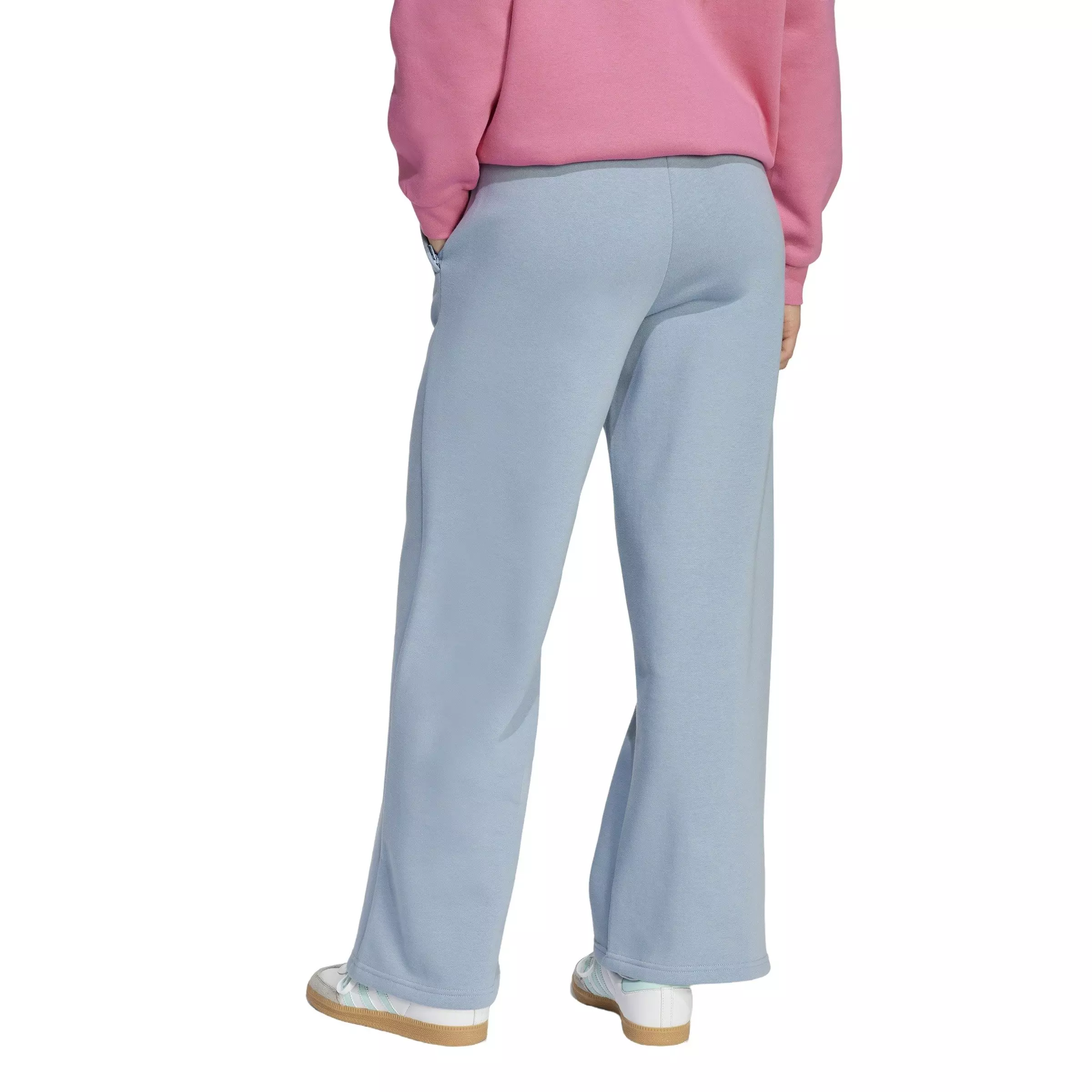 adidas Originals Big Girls' Essential Wide Leg Pants -Tactile Blue - TACTILE BLUE