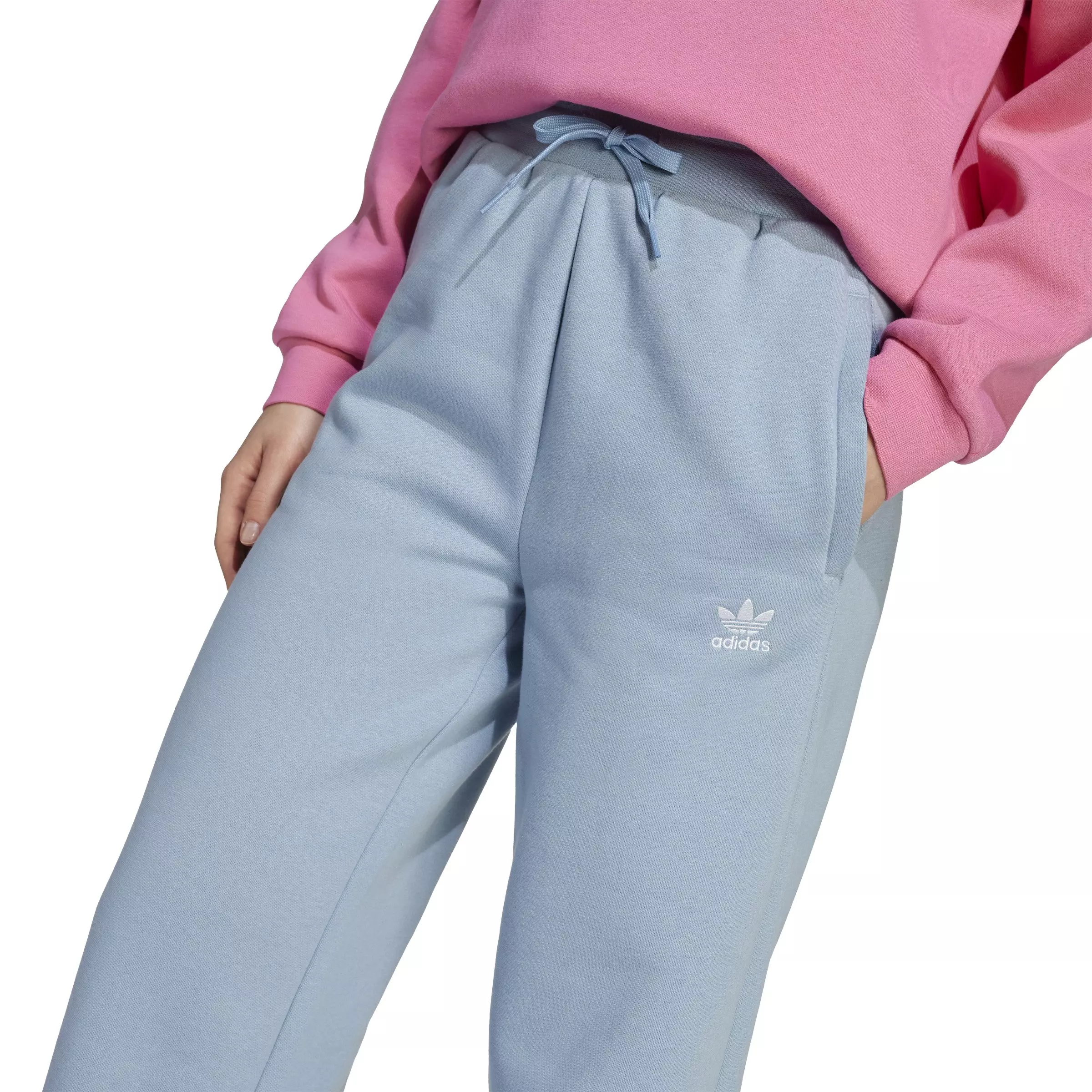 adidas Originals Big Girls' Essential Wide Leg Pants -Tactile Blue - TACTILE BLUE