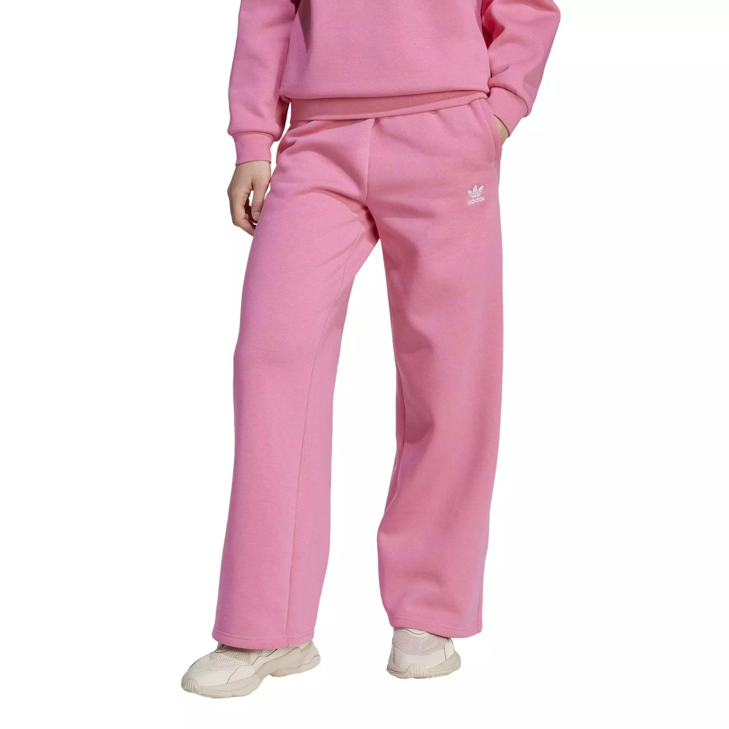 adidas Originals Big Girls' Essential Wide Leg Pants -Pink - PINK