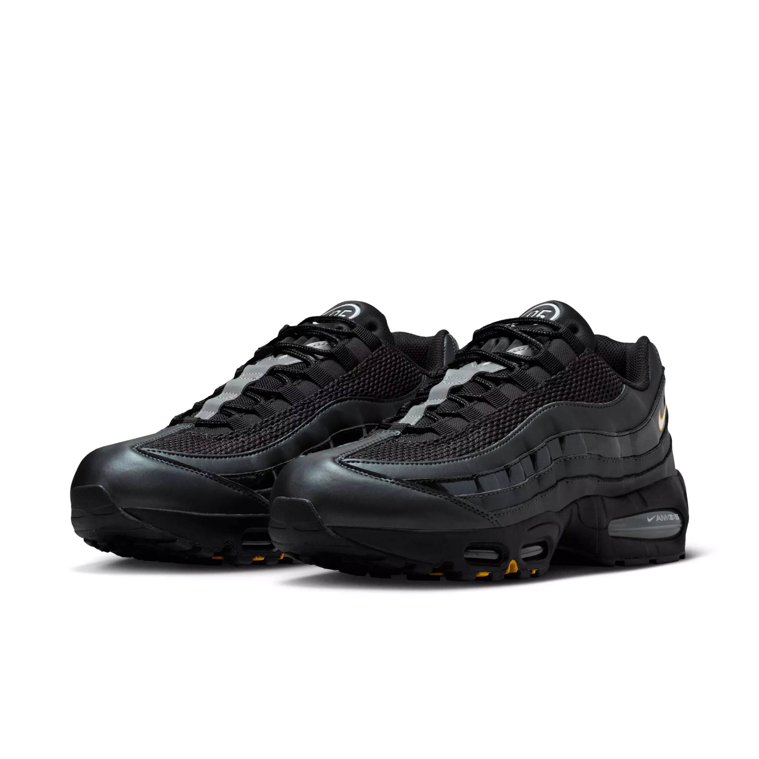 Nike Air Max 95 Big Bubble "Black/University Gold/Metallic Silver/White" Men's Shoe - BLACK/GOLD/SILVER/WHITE