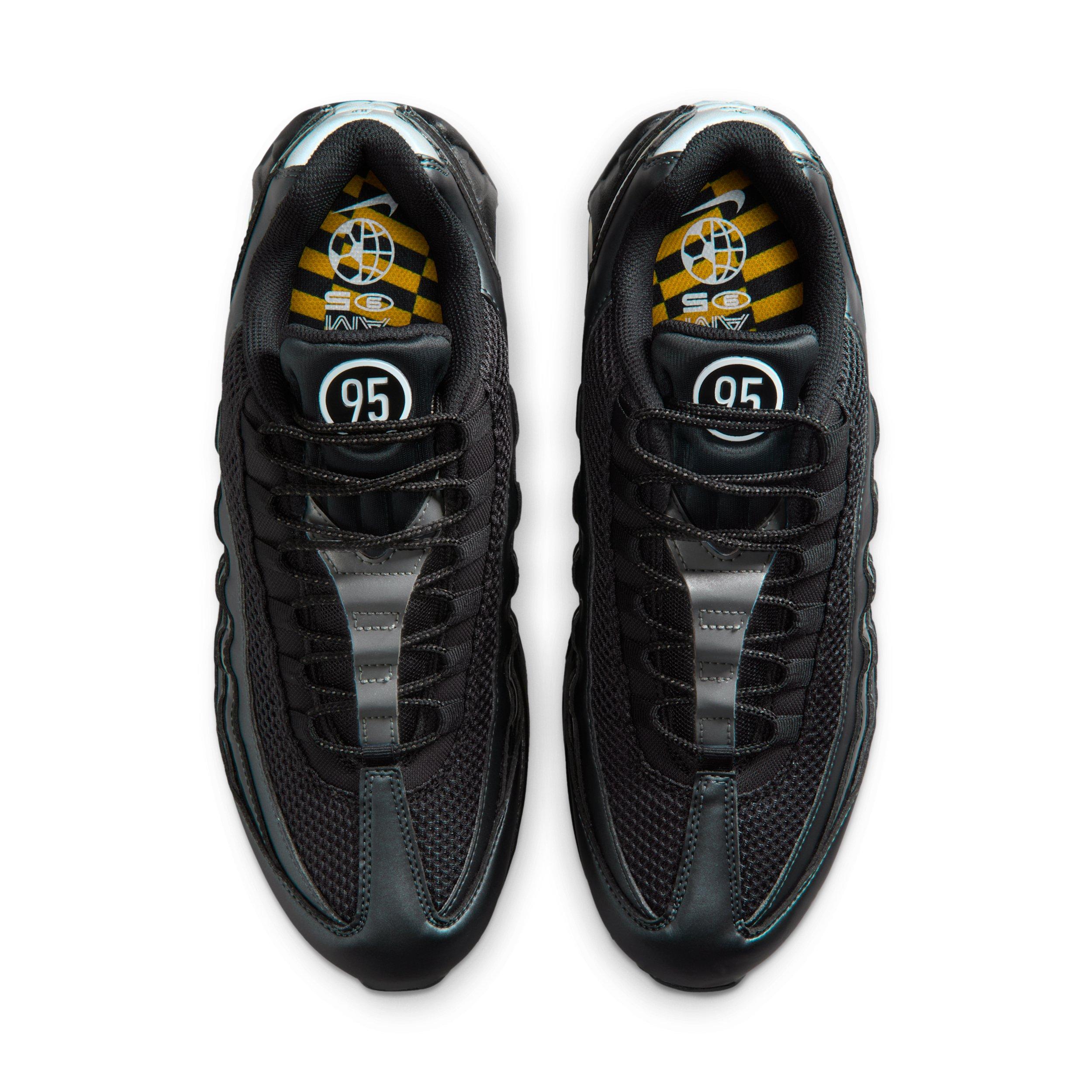 Nike Air Max 95 Big Bubble "Black/University Gold/Metallic Silver/White" Men's Shoe - BLACK/GOLD/SILVER/WHITE Thumbnail View 4