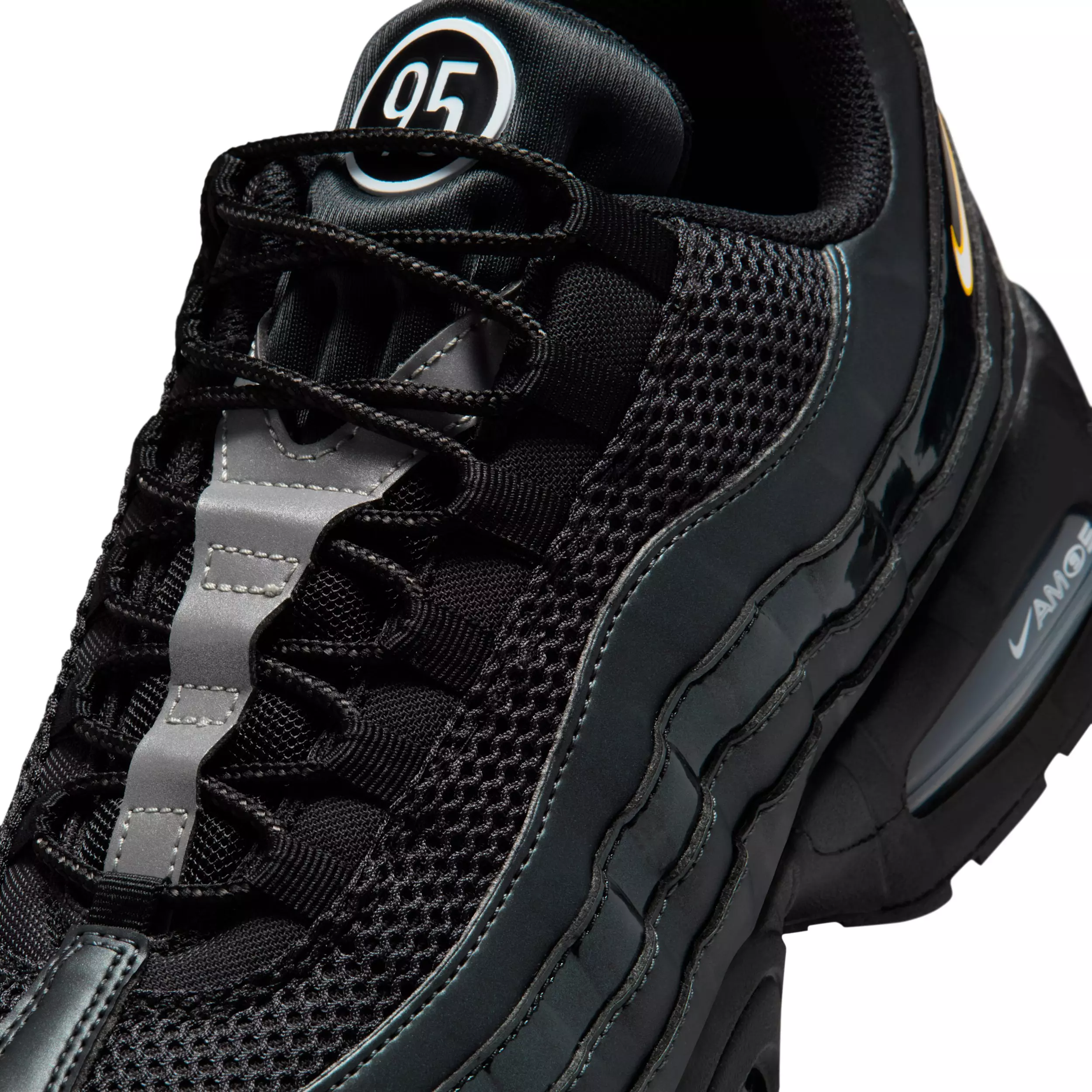 Nike Air Max 95 Big Bubble "Black/University Gold/Metallic Silver/White" Men's Shoe - BLACK/GOLD/SILVER/WHITE