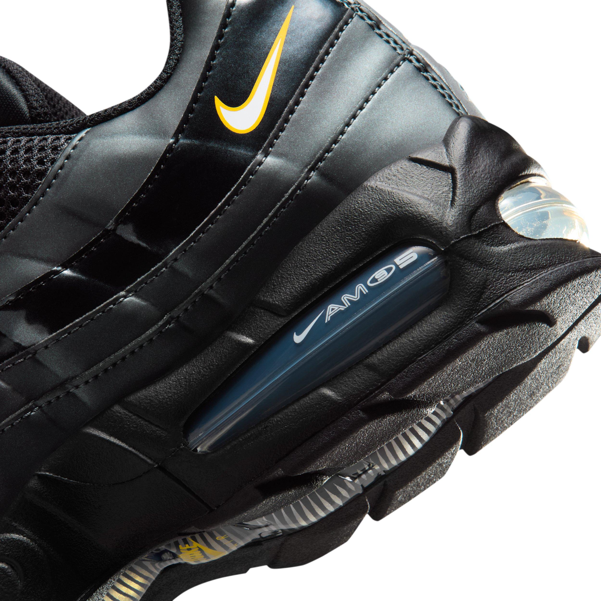 Nike Air Max 95 Big Bubble "Black/University Gold/Metallic Silver/White" Men's Shoe - BLACK/GOLD/SILVER/WHITE Thumbnail View 8