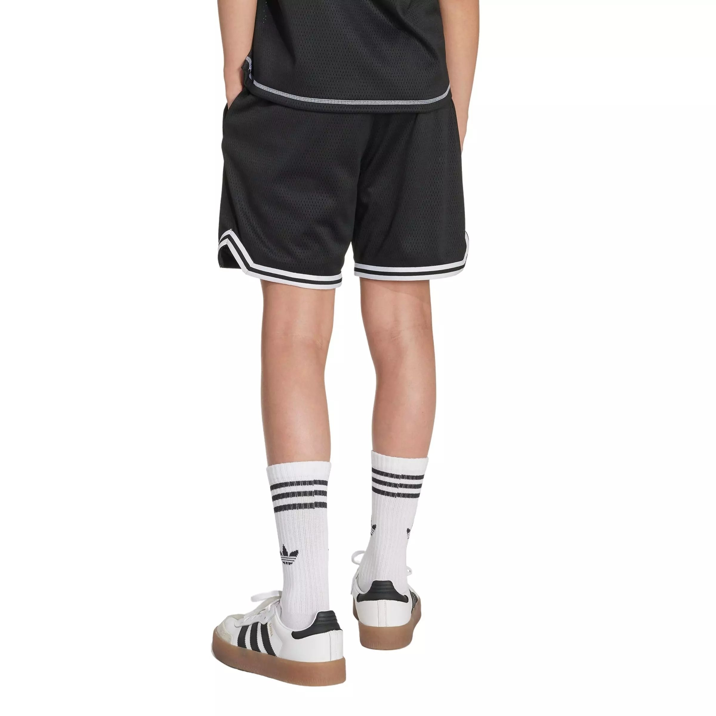 adidas Originals Big Boys' Basketball Mesh Shorts -Black - BLACK