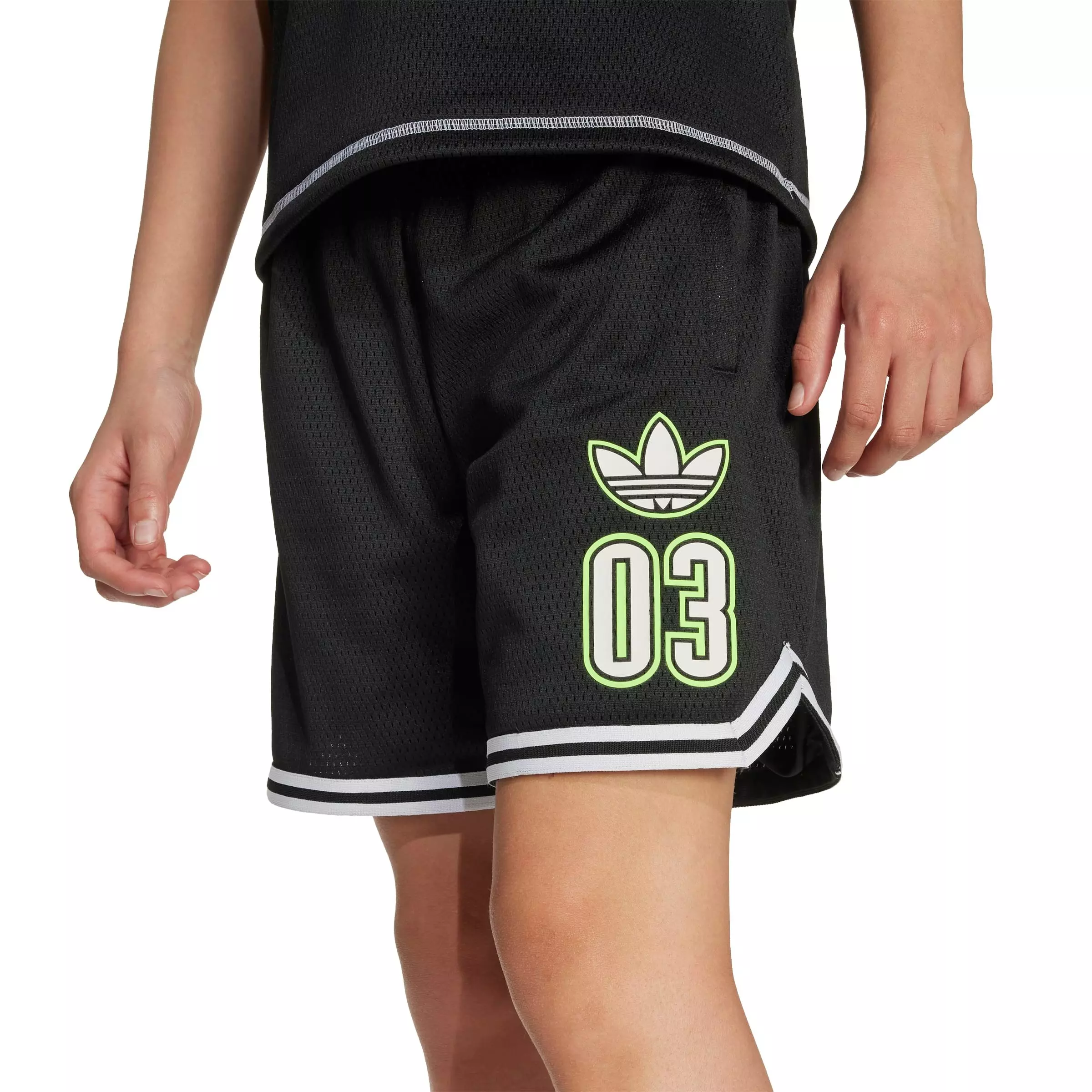 adidas Originals Big Boys' Basketball Mesh Shorts -Black - BLACK