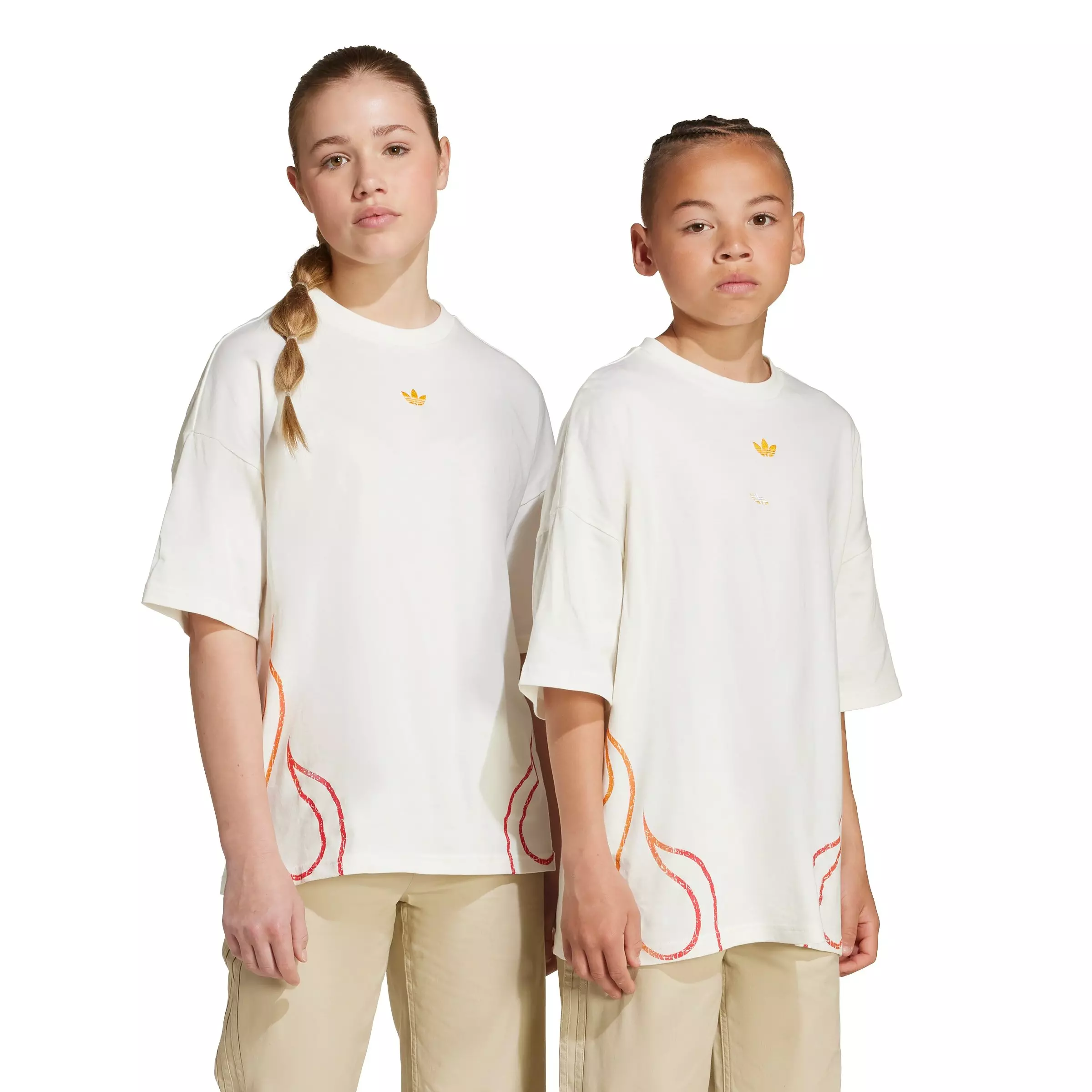 adidas Originals Big Kids' Street Crew -T-Shirt -Off White - OFF-WHITE